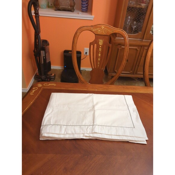 Hilton Hotel Pillowcase Sham White Sateen With Gray Stripe King Set 2 - Picture 7 of 15